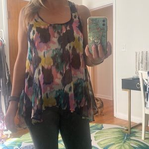 Multi color sheer racer back tank